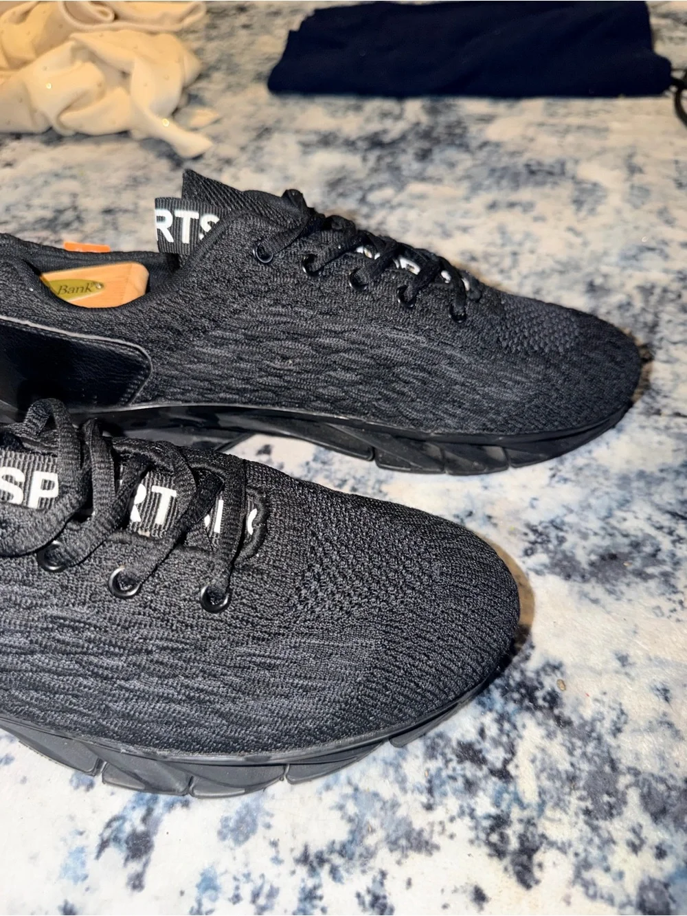 Men’s Black Knit Athletic Running Walking Shoes Size EU 45 / US‎ 11